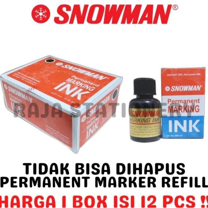 

BEBAS ONGKIR - SNOWMAN PERMANENT MARKER REFILL BLACK BLUE RED TINTA ISI ULANG SPIDOL SNOWMAN HITAM BIRU MERAH LUSIN BOX MIG-20 [12PCS]