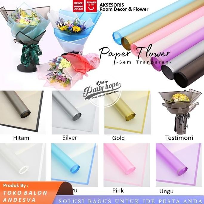 

[isi 20] Kertas Buket Tranparan Lis / Kertas Paper Wrapping Flower lis murah