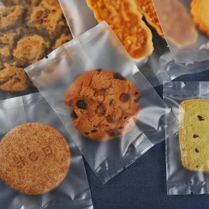

100pcs Plastik Polos Doff Cookies Sealed Plastik Kemasan Kue Kering Snack murah
