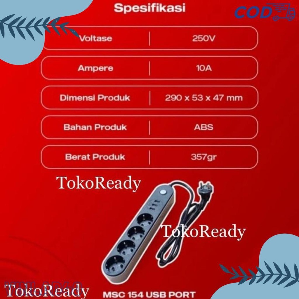 Stop Kontak Mitsui 4 Lubang 3 Usb Port Terminal Kuningan Sni Diskon Setengah Harga