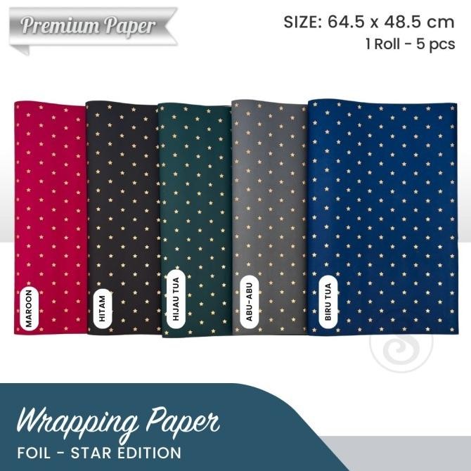 

kertas Kado foil BINTANG (1roll) murah