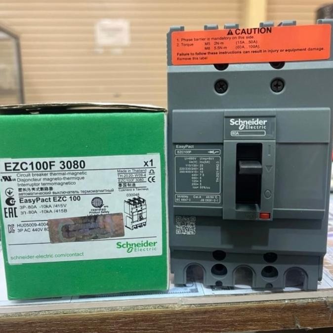 Mccb Schneider New Original Ezc100F 80A 3Phase/Mccb Breaker Schneider 80A New Stok
