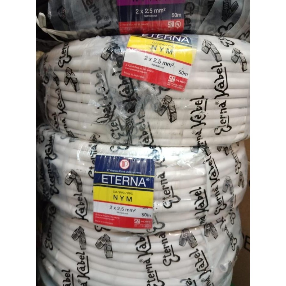 Kabel Eterna Nym 2X2,5Mm 50Meter / Kabel  Nym Eterna 2X2.5 @50Meter Sni Eterna Original New Stok