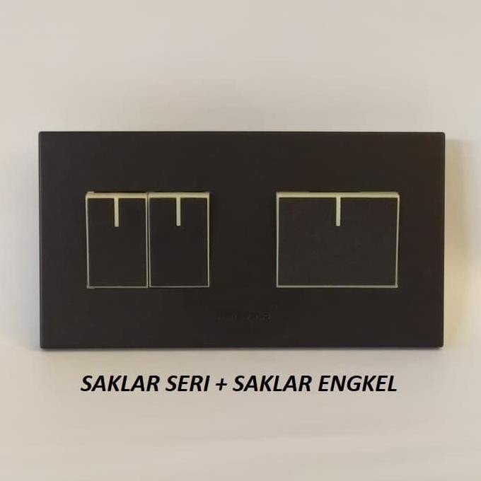 Promo SAKLAR DOUBLE + SAKLAR SINGLE HITAM PANASONIC 2 GANG STYLE E SERIES COD