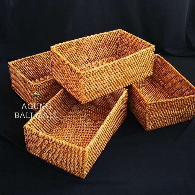 $$$$] Keranjang rotan persegi panjang/box rotan/anyaman rotan serbaguna