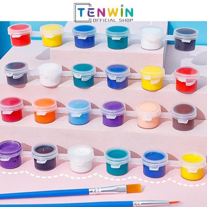 

redi Acrylic Colour Set 6/12 Warna - Cat Akrilik Kanvas Lukis Canvas Paint Acrylic Color 3 ml-Tenwin kuas stationery