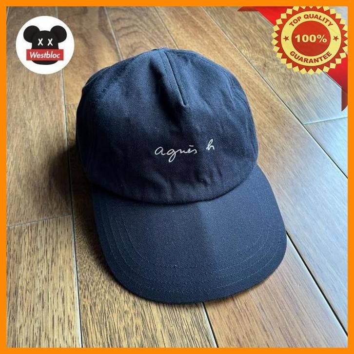 [WES] AGNES B HOMME SCRIPT LOGO CAP HAT MADE IN FRANCE TOPI - NOT KITH FRAGMENT JJJJOUND AIME LEON D
