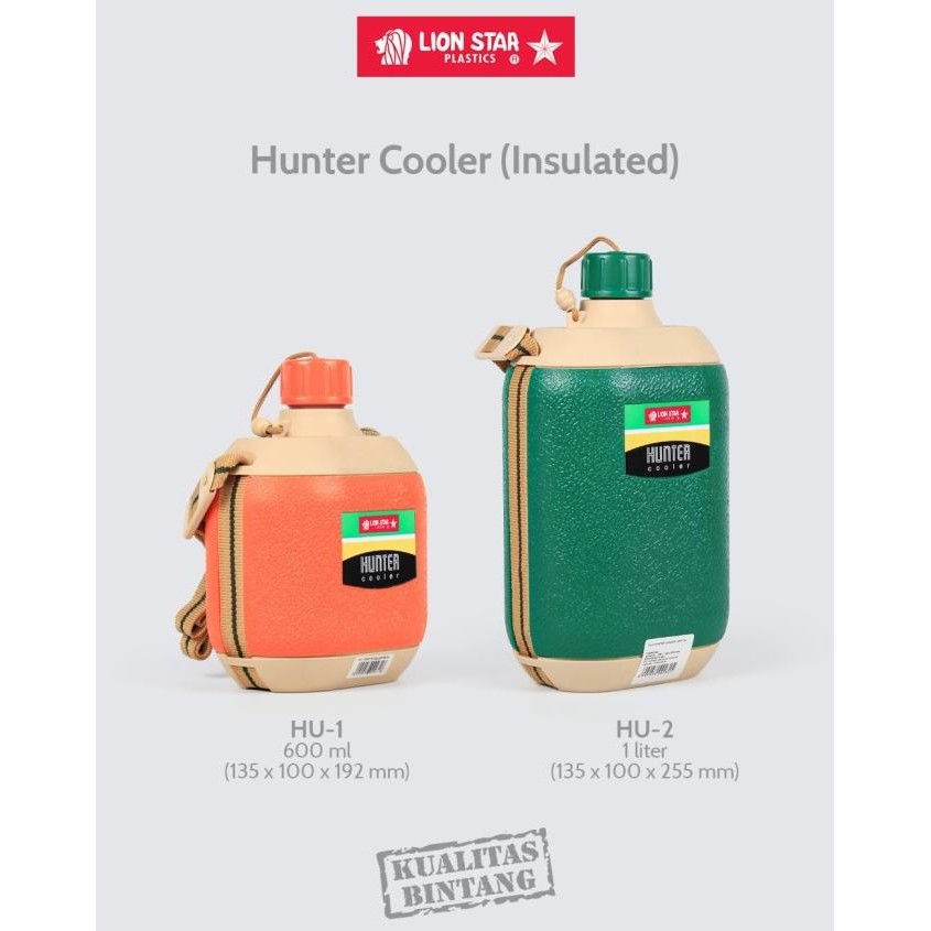 MICTON Lion Star Botol Air Minum Hunter Cooler Insulated Tahan Dingin / Botol Minum Vintage Plastik 