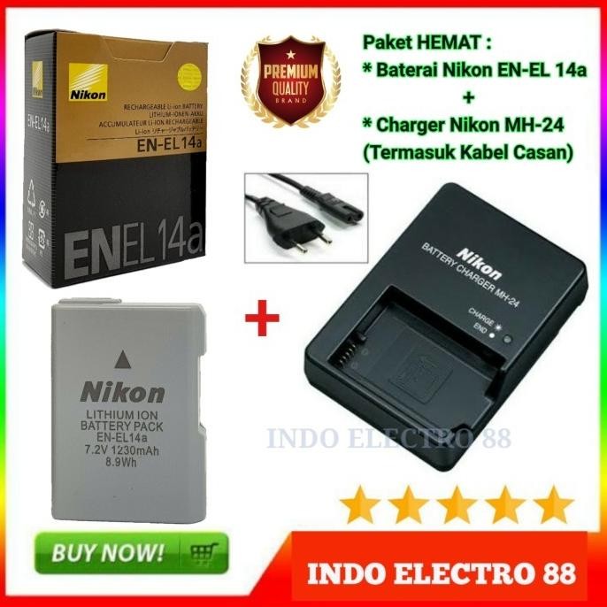 Produk Baru Paket Lengkap Baterai dan Charger Nikon D3300/D3400/D5300/D5500/5600)