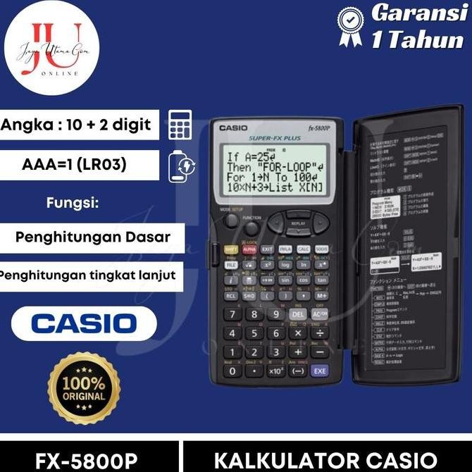

Kalkulator CASIO FX-5800P - Scientific Calculator/Ilmiah/Sekolah RIY'