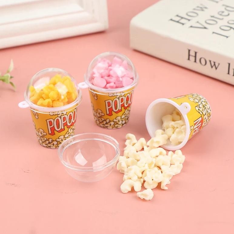 1:12 Dollhouse Miniture Popcorn Bucket Snacks Pretend Food Decoration Prop Toys