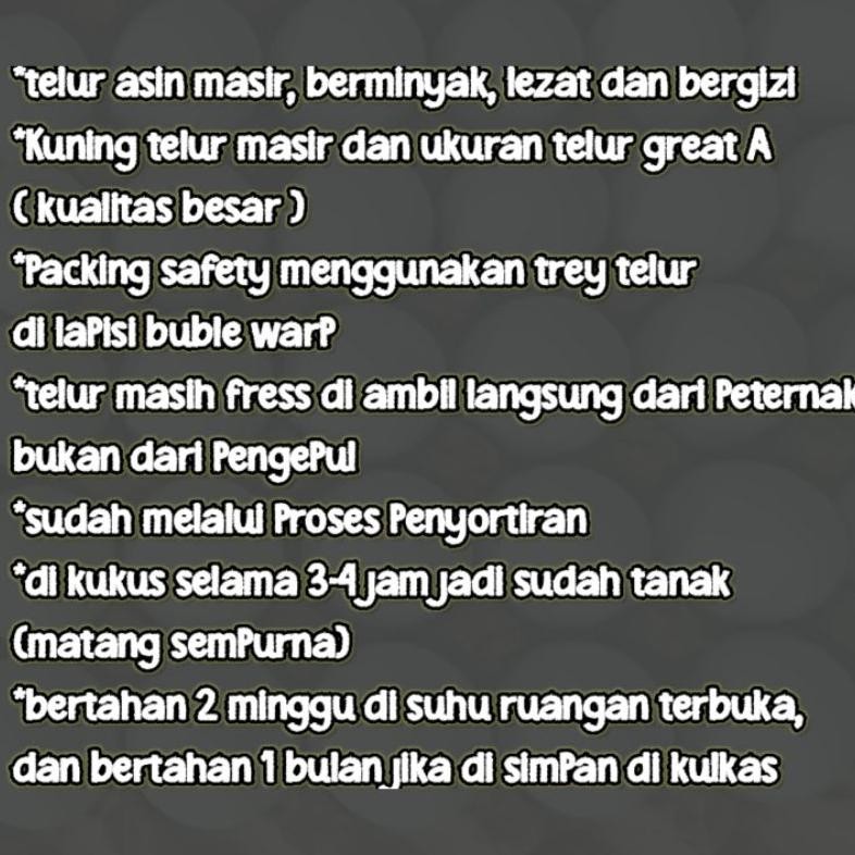 

Fn-56 Telur Asin Masir Matang Khas Solo