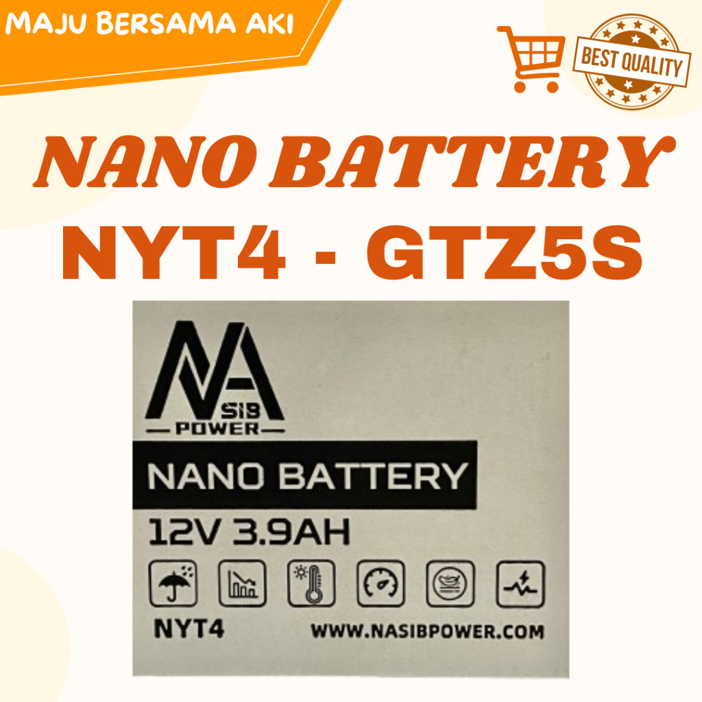 Aki Accu Motor Nano Battery Sodium Ion 12V 3.9Ah Power NYT4/GTZ5S