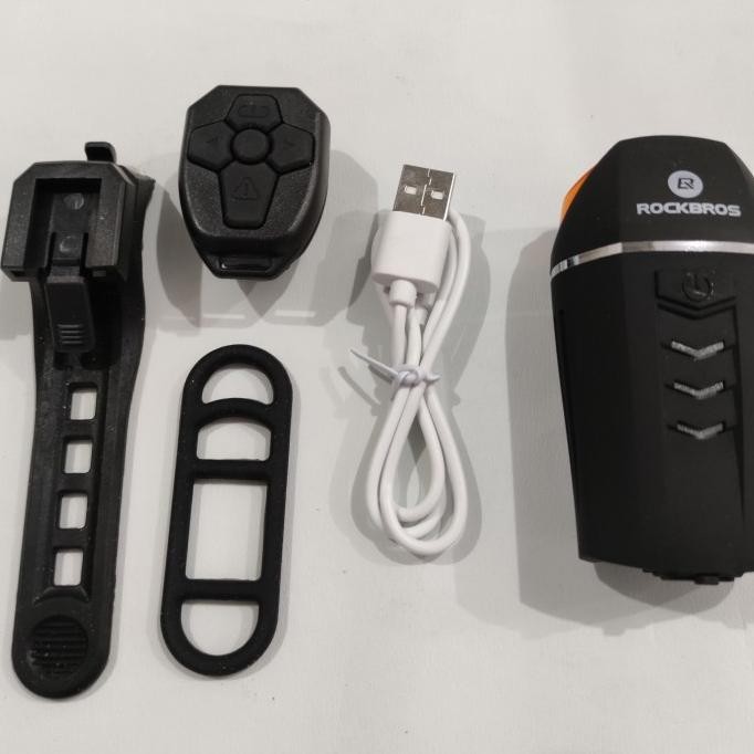 favorit] Lampu Depan Sepeda Rockbros wireless remote Sein Klakson Alarm