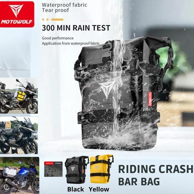 MOTOWOLF SIDE BAG MOTOR WATERPROOF CRASHBAR BAG ANTI EMBUN MULTIFUNGSI ORIGINAL