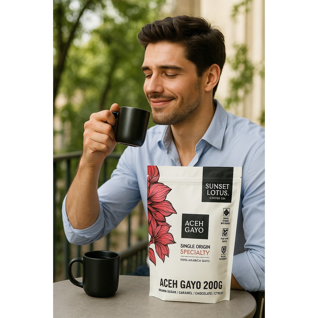 

Promo Sunset Lotus Biji Kopi Full Arabika Gayo Specialty 200gr | premium| khas medan