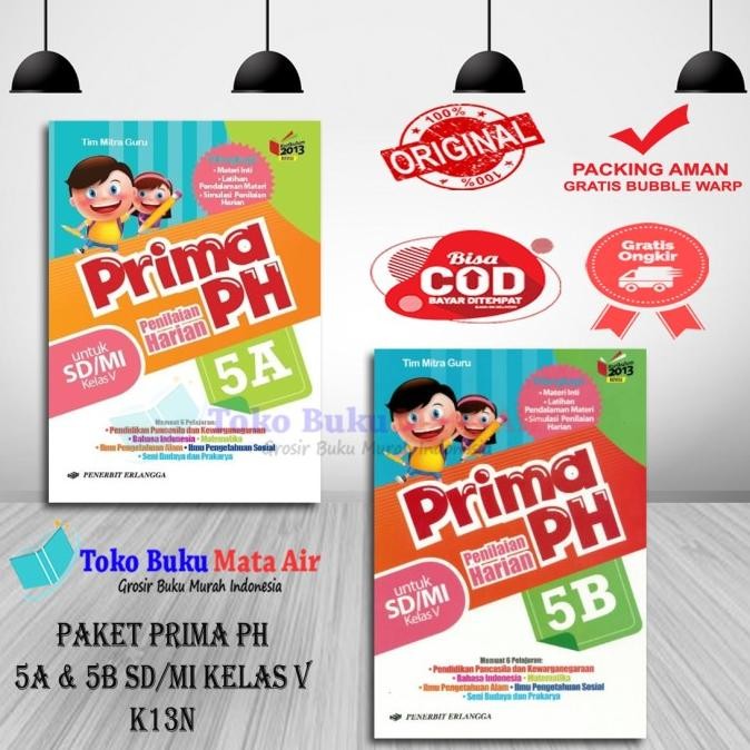 

PAKET PRIMA PH 5A & 5B SD/MI KELAS V K13N - TIM MITRA GURU ERLANGGA