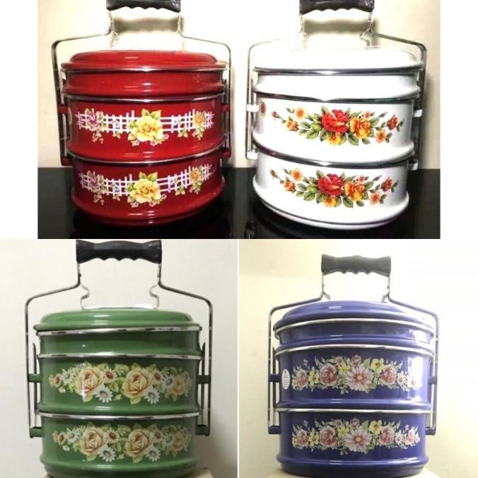 RANTANG ENAMEL / TENONG JADUL 24 CM / 3 SUSUN