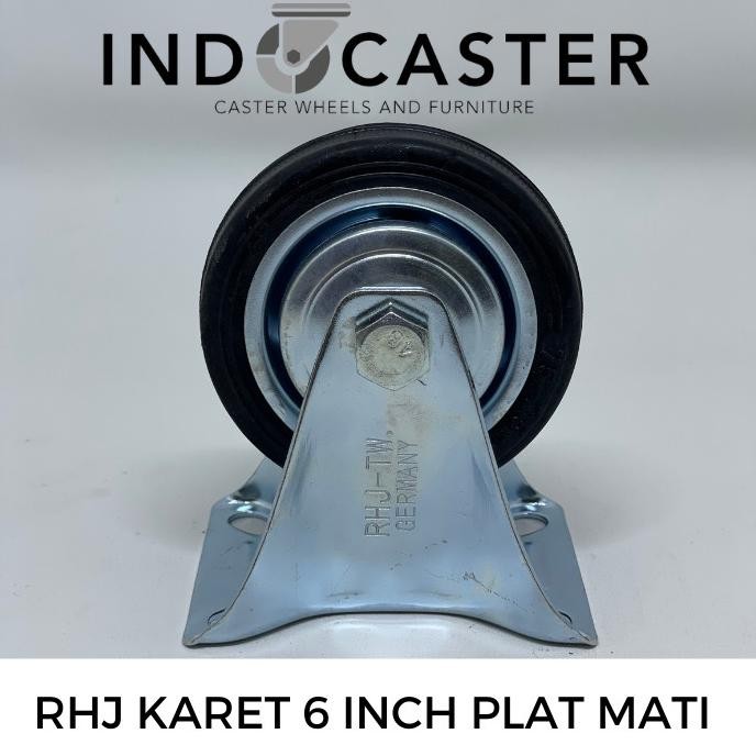 promo roda troli roda karet roda etalase roda lori rhj plat mati 6"
