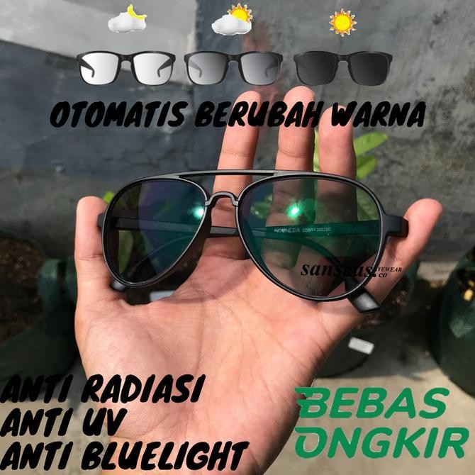 Terbaru Kacamata Aviator Model Pilot Lensa Photocromic Otomatis Berubah Warna