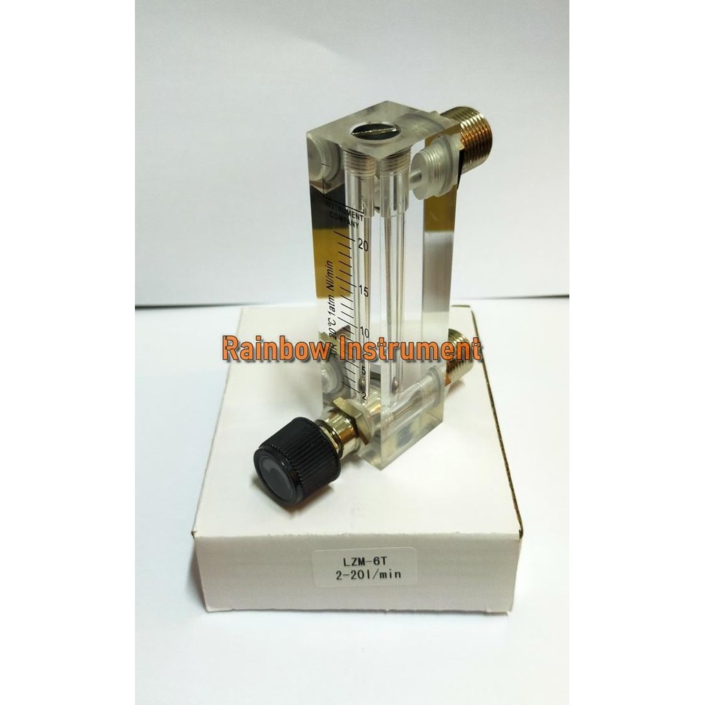 Rotameter Gas Flowmeter 2 - 20 Liter Per Menit / Regulator Udara / Gas Flowmeter /Acrylic Rotameter 