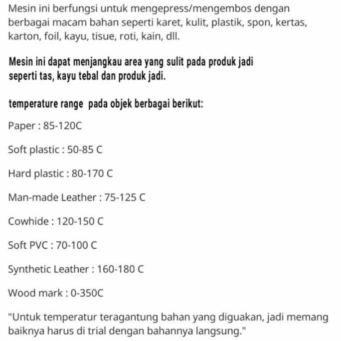 

Mesin Emboss Hot Press Osthofen Handheld Stamping Tool murah