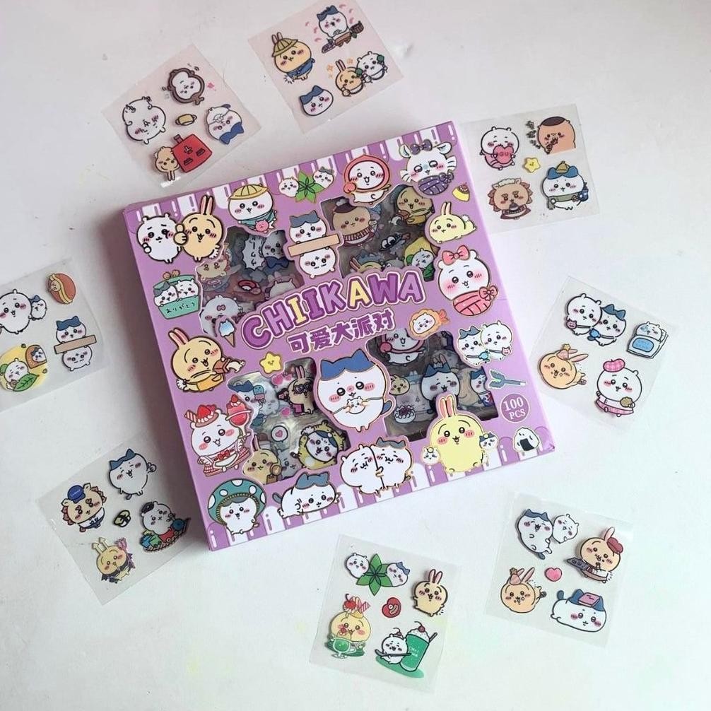 

gjk-25 CHIIKAWA STICKER BOX ISI 100 PCS stiker BERGAMBAR Termurah