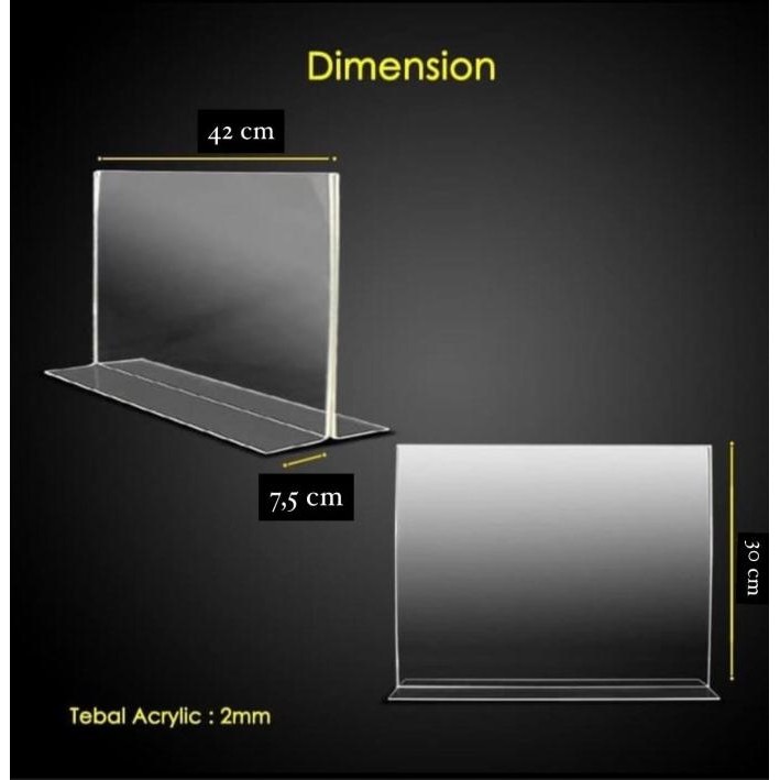 

ready ACRYLIC TENT HOLDER A3 T LANDSCAPE / AKRILIK A3 T BENTUK LANDSCAPE / murah