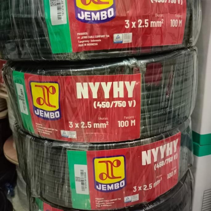 Kabel Nyy-Hy 3X2.5 Jembo 100 Meter(Serabut)//Kabel Nyy-Hy 3X2,5 Jembo. New Stok