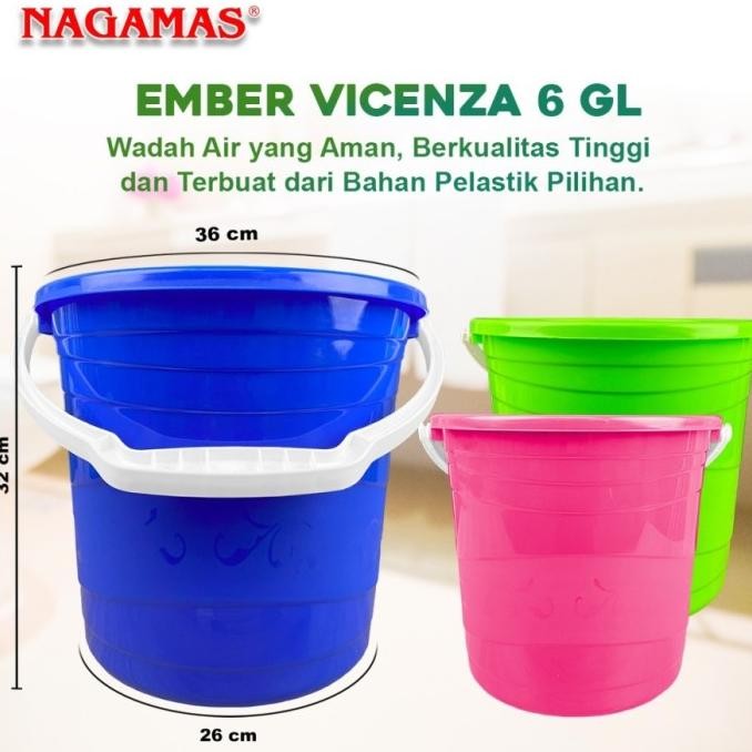 New Ember Plastik Tebal 6GL  Nagamas Ember Plastik Tanpa Tutup Berkualitas