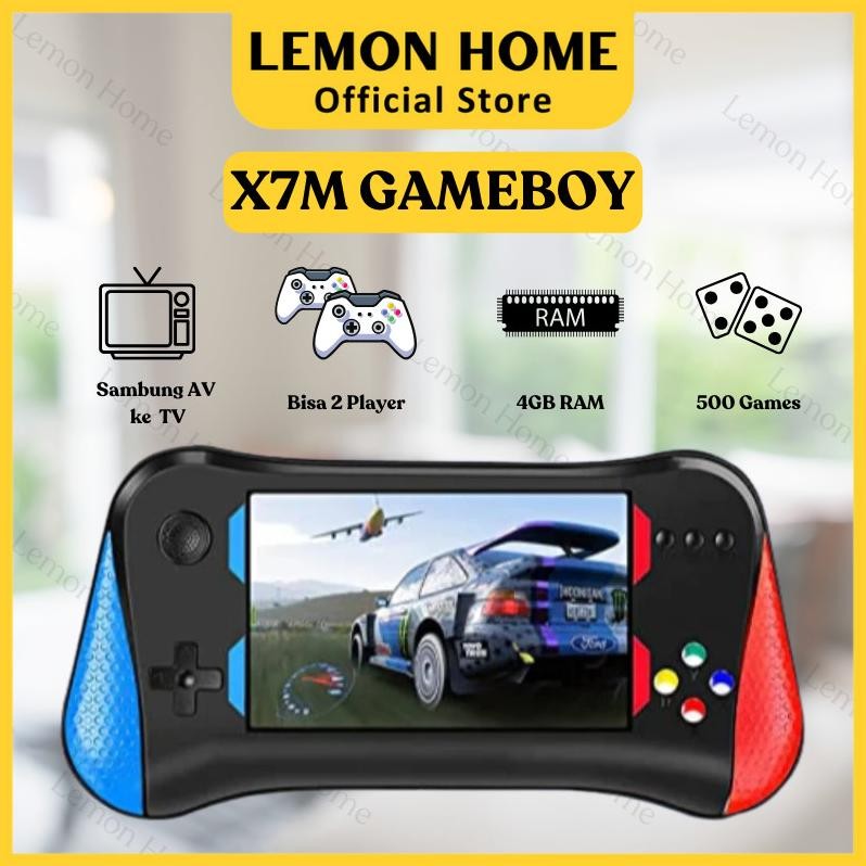 Lemon Home Garansi 1 Tahun X7M Handheld Game Console 1/2 Pemain 500 Game Retro SUP Dual Konsol Stick