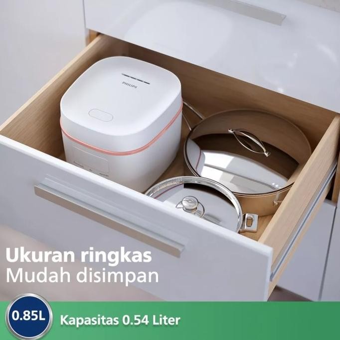 Murah Philips 0.54L Digital Mini Rice Cooker Hd3064/33 Kecil 400 Watt