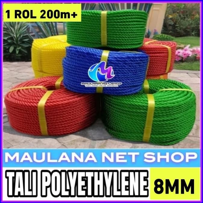 

Tali Tambang Plastik Pe 8Mm Panjang 200M - 1 Rol Co