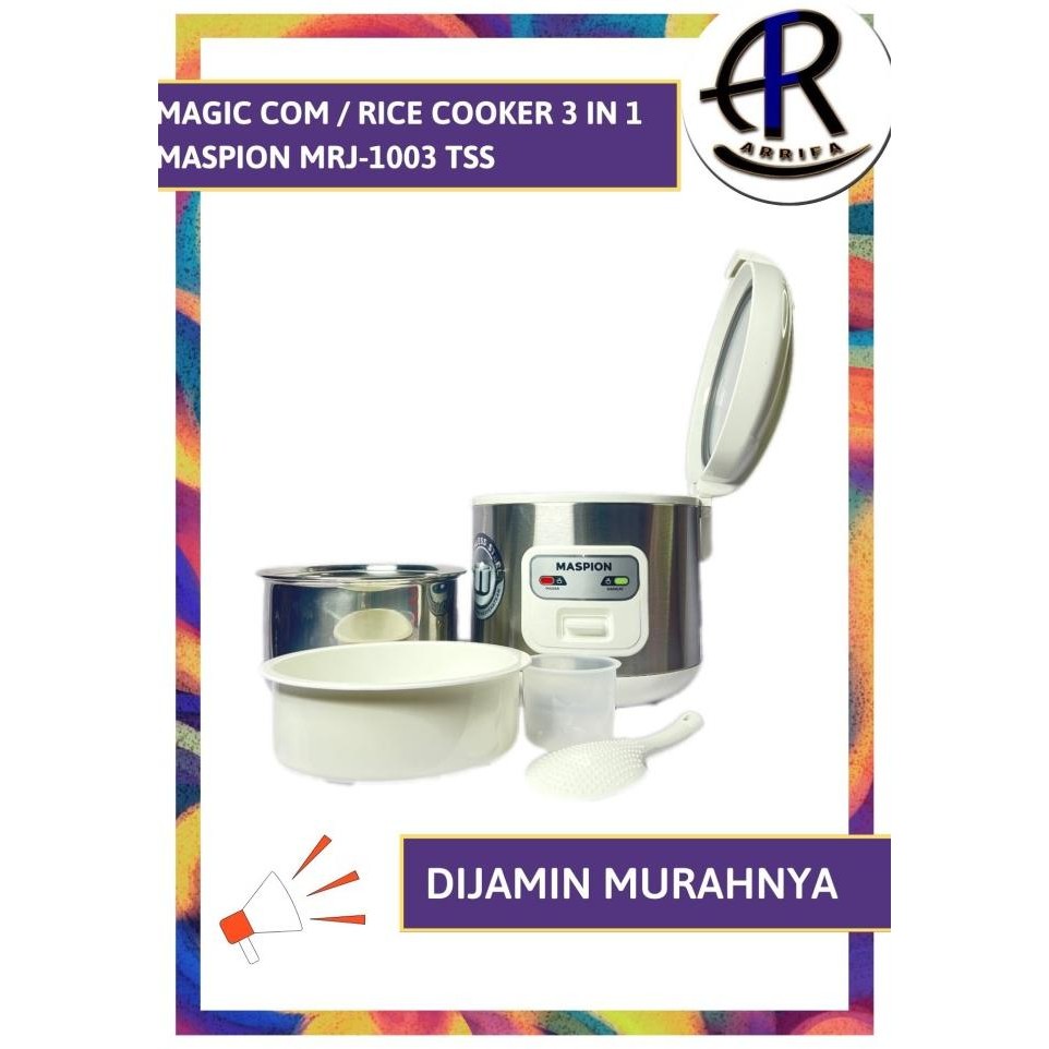 Grosir Maspion : Mrj-1003 Tss Rice Cooker / Magic Com 1 Liter Mrj-1003 Tss