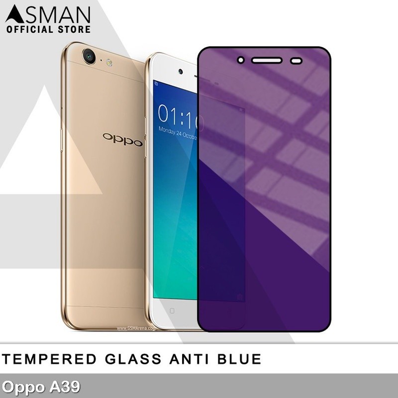 Tempered Glass Blue Light Full Lem OPPO A39 Anti Radiasi