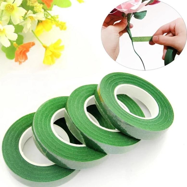 

30 Yard 12Mm Floral Stem Tape Corsages Buttonhole Artificial Flower Stamen Wrap Florist Green Tapes Nylon Flower Supplies
