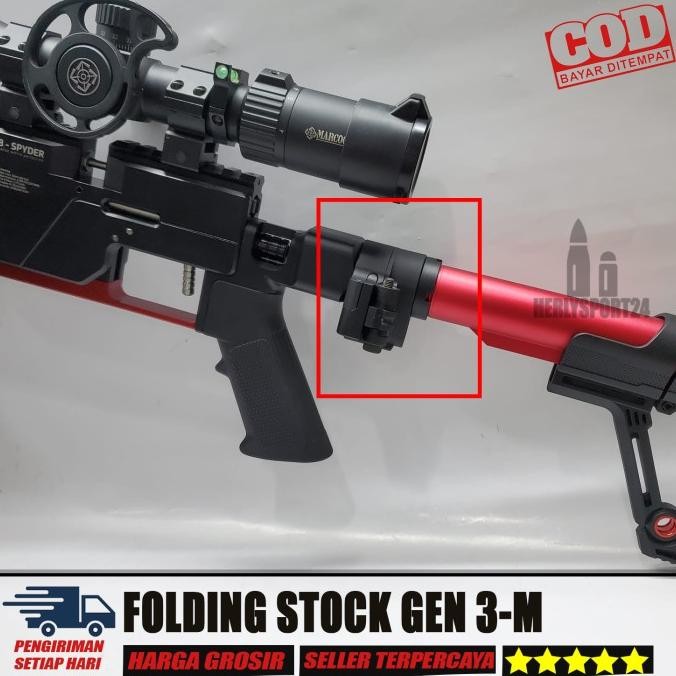 Terlaris Folding Stock Popor Engsel Lipat Pcp Tactical Folding Stock Gen 3 Ready Stok
