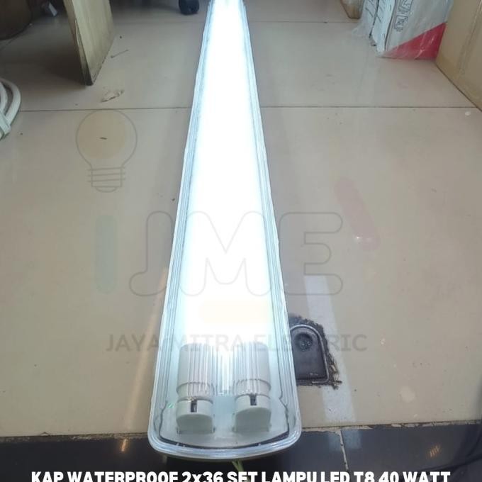 Kap  Tl 2X36 Waterproof Ip65 Set Lampu T8 Led 40 Watt Co