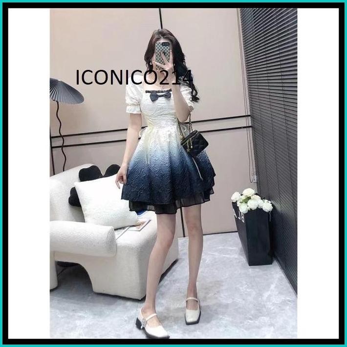 MINI BABY DOLL BABYDOLL GRADASI WARNA PUTIH BIRU UNGU DRESS - DRESS CASUAL KASUAL / DRESS / KOREAN D