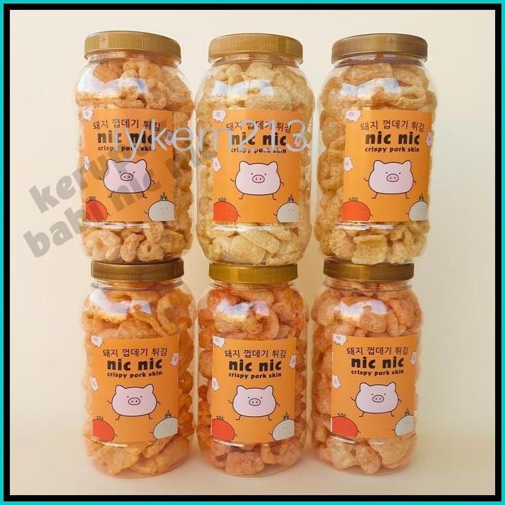 

KERUPUK KULIT BABI NIC NIC 2 LITER SNACK CEMILAN RAMBAK KRUPUK KERUBI