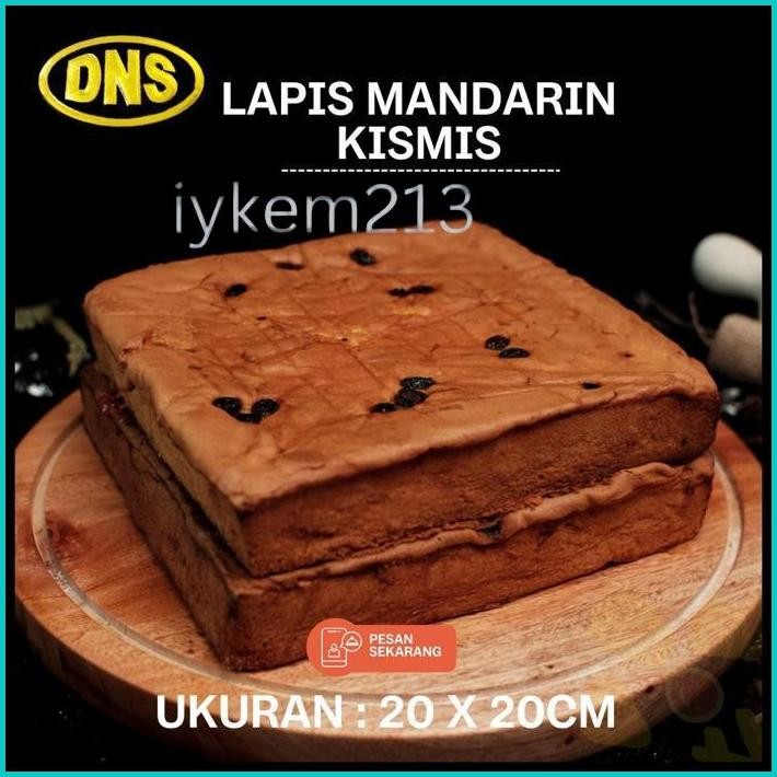

KUE LAPIS MANDARIN PREMIUM KISMIS 20X20CM / HOMEMADE LAPIS MANDARIN ENAK