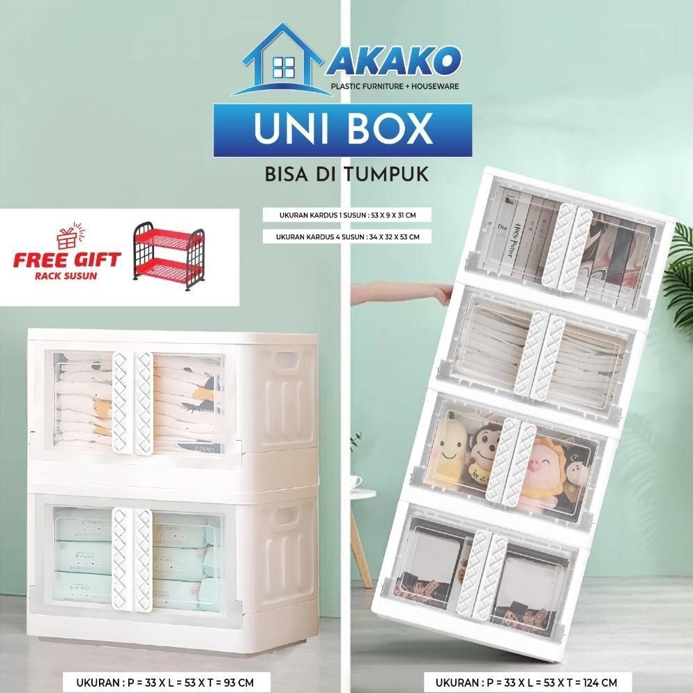 Lemari Plastik Akako UNI BOX Cabinet Lemari Plastik Minimalis Box Penyimpanan Mainan Anak Tumpuk