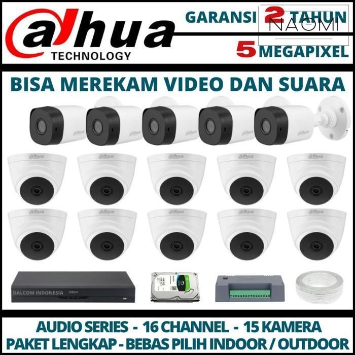 Baru Paket Cctv Dahua 5Mp Dvr 16 Channel 15 Kamera