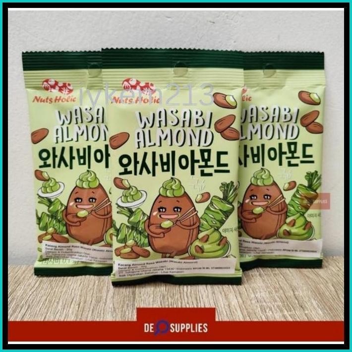 

NUTS HOLIC WASABI ALMOND KOREA 30GR - NUTSHOLIC SNACK KACANG HALAL