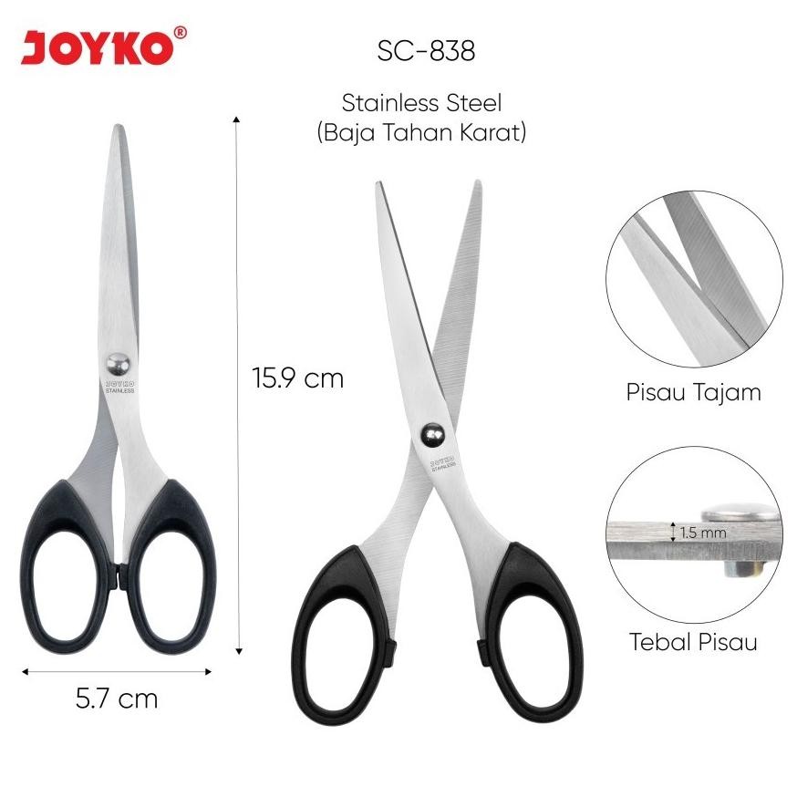 

Up15 hj-64 Joyko Gunting STAINLESS / Scissor JOYKO Kardus Kain Kertas Kecil Sedang Besar Premium Hemat