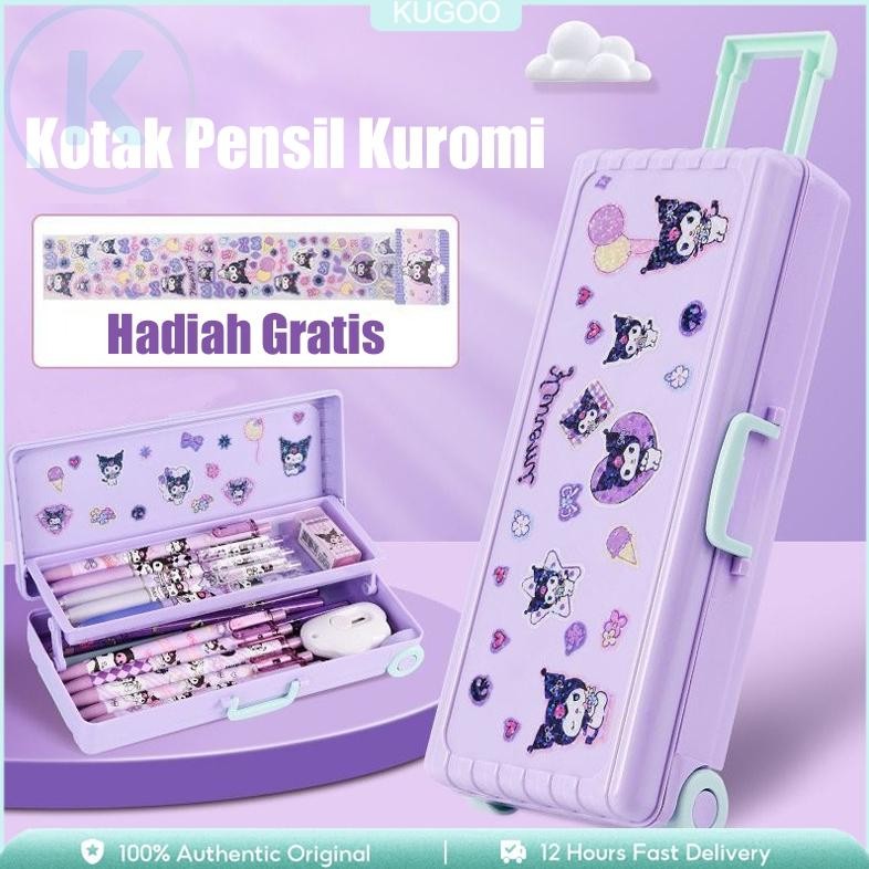 

KUGOO KOTAK PENSIL KUROMI TROLI LUCU KOTAK ALAT TULIS DUA LAPIS KUROMI KOPER KREATIVITAS KAPASITAS BESAR PEMODELAN HADIAH ALAT TULIS SISWA