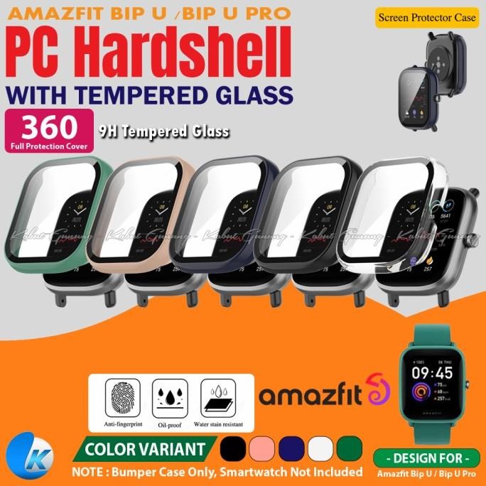 PC Hard Case For AMAZFIT BIP U BIP U PRO Case Cover With Tempered Glas nUg