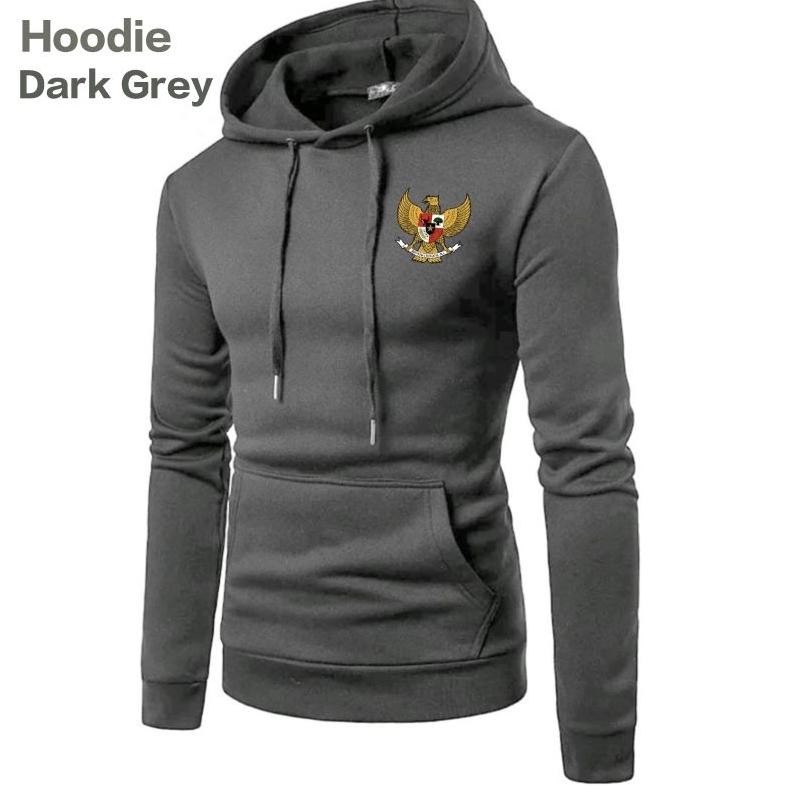 Sweater Kaos Kupluk Pria Logo Garuda Lengan Panjang