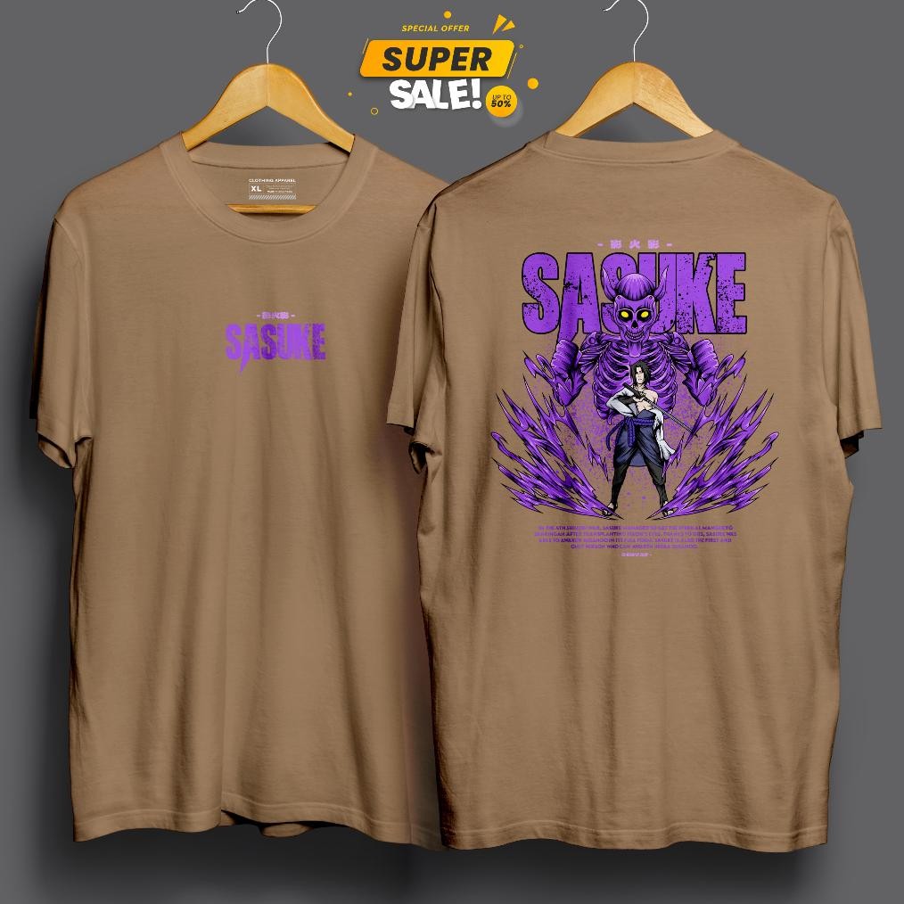 Sasuke - Kaos Dewasa Motif Anime Naruto Boruto Karakter Sasuke Susanoo