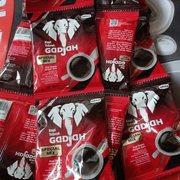 

Grosir Kopi Tubruk Gadjah Special Mix 23Gr Kopi Bubuk Dengan Gula 1 Renteng 10 Sachet 1 Karton Isi 12 Renteng